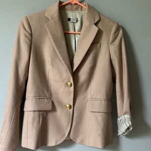 Jcrew tan fully lined blazer with roll up sleeves